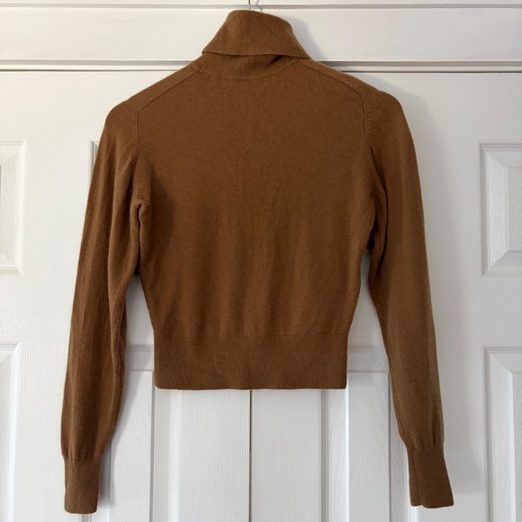 Wilfred Aritzia Brown 100% Cashmere Turtleneck Sweater 2XS  Camel EUC - Picture 3 of 6